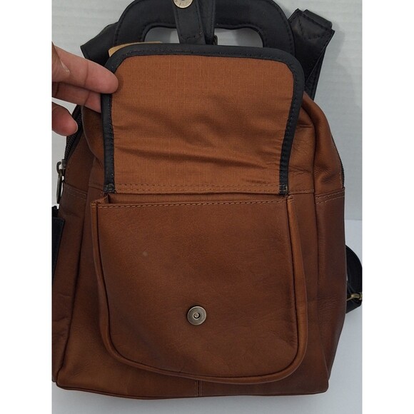 Vintage Hara Two Tone Mini Soft Leather Backpack Travel Western Bohemian NWT